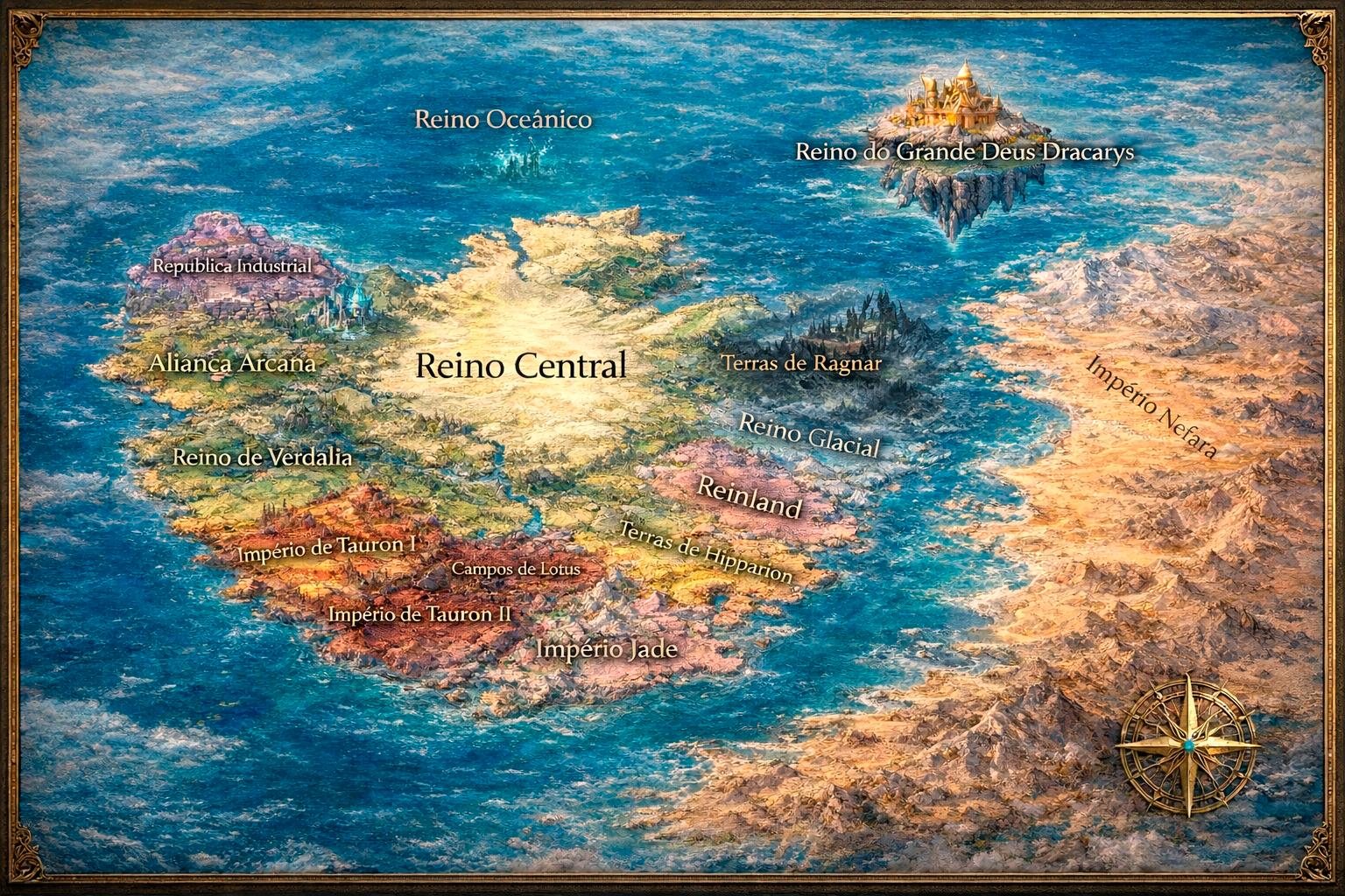 Mapa do Continente de Zarton